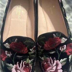 Kate Spade Black Floral Embroidered Women's Shoes